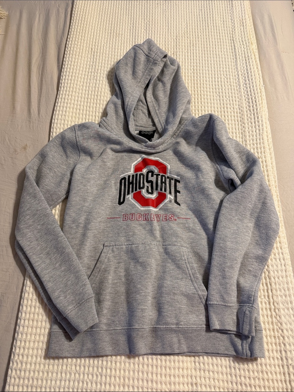 Ohio State Kids' Gray Hooded Sweatshirt with Buckeyes Logo